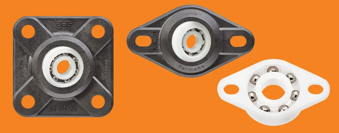 Carcasas de rodamientos de bolas con brida con cojinete de bolas en el interior