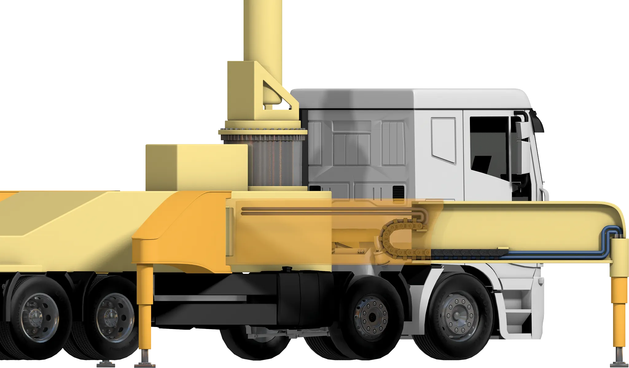 Geleiding voor hydraulische slangen