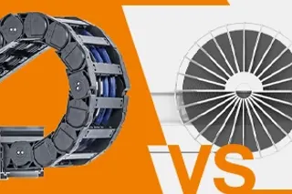 energy chain vs. motorised cable reel