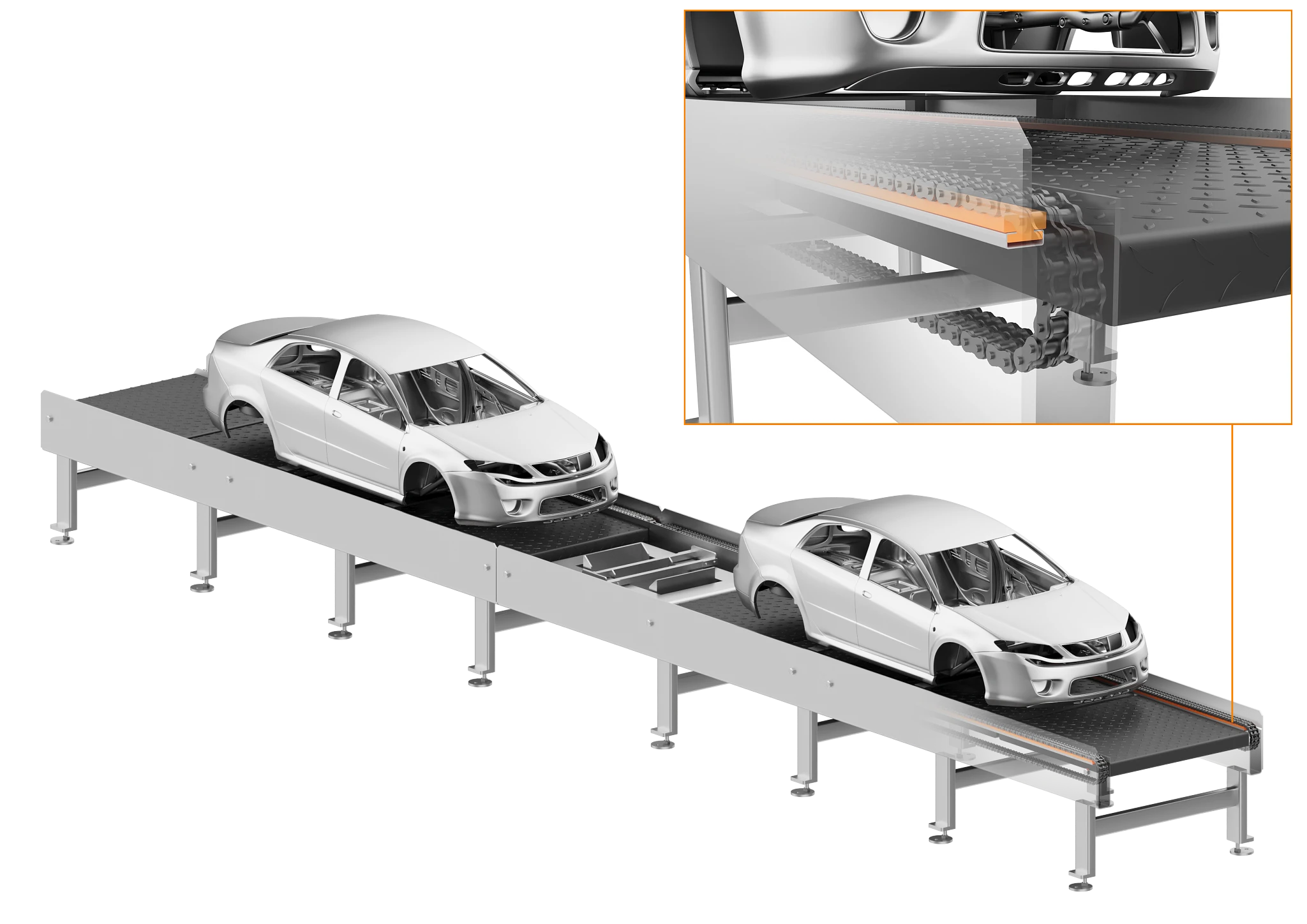 Guide-chaîne avec plaques de glissement igus