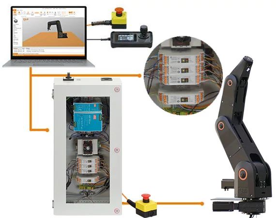 Sistema di controllo robot con display portatile