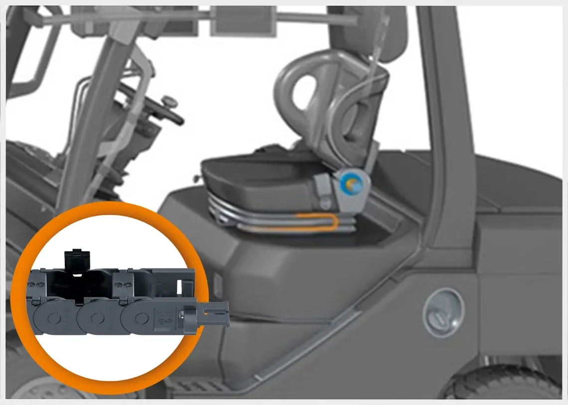 Seat adjustment in the forklift