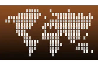 用石油桶繪成的世界地圖