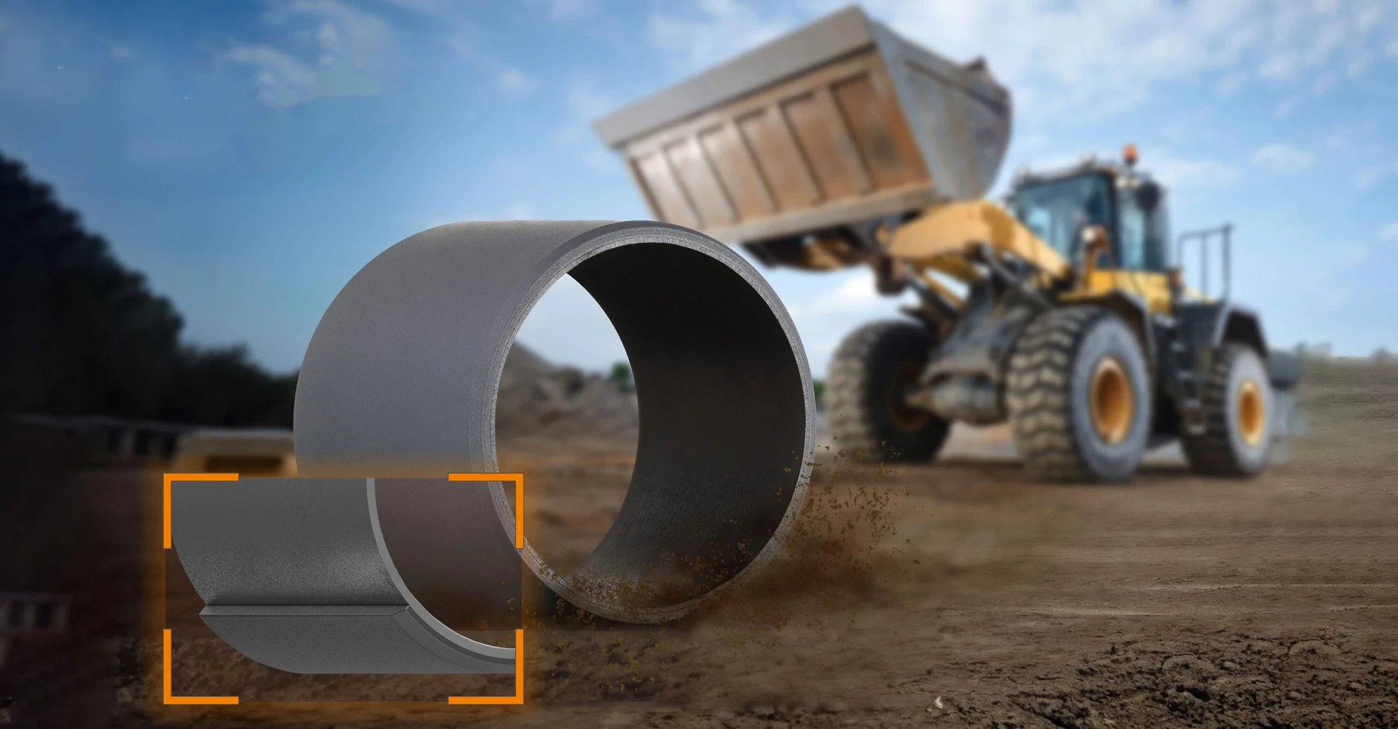 Cojinete con una máquina de construcción