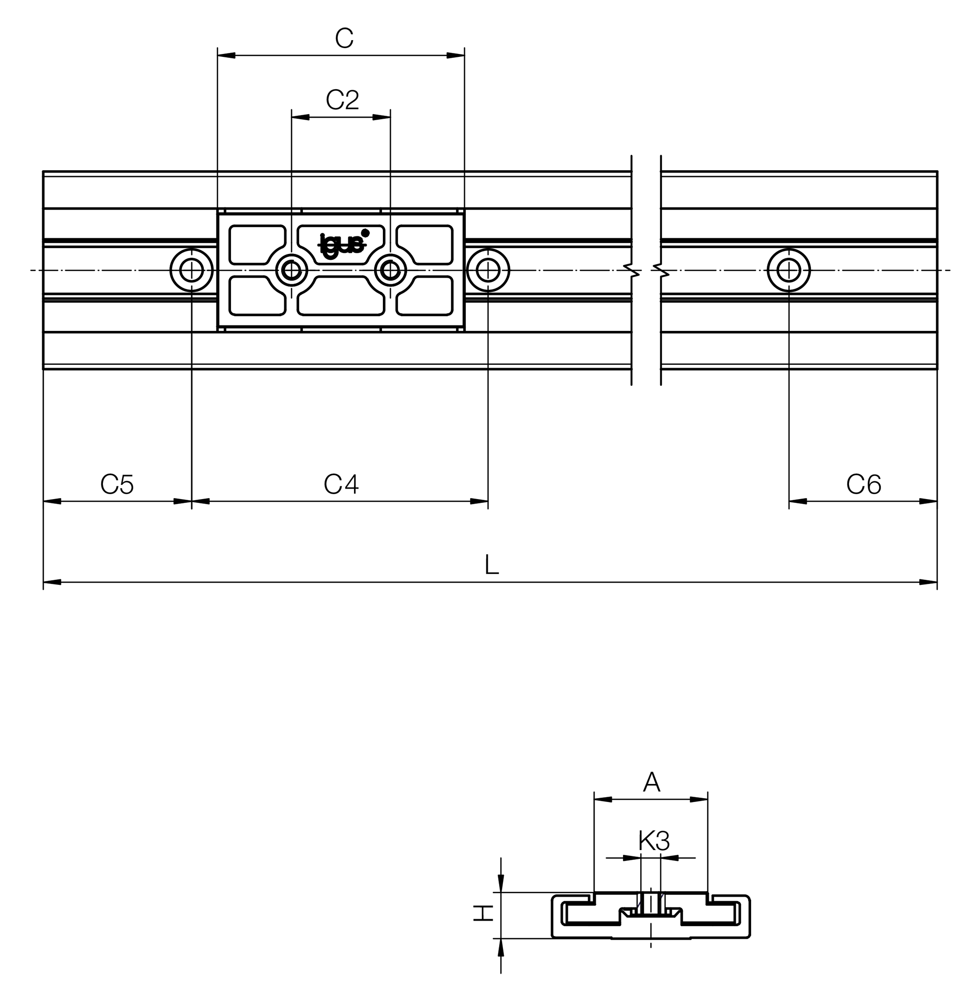 Nominal width 22-40 solid polymer carriage from igus