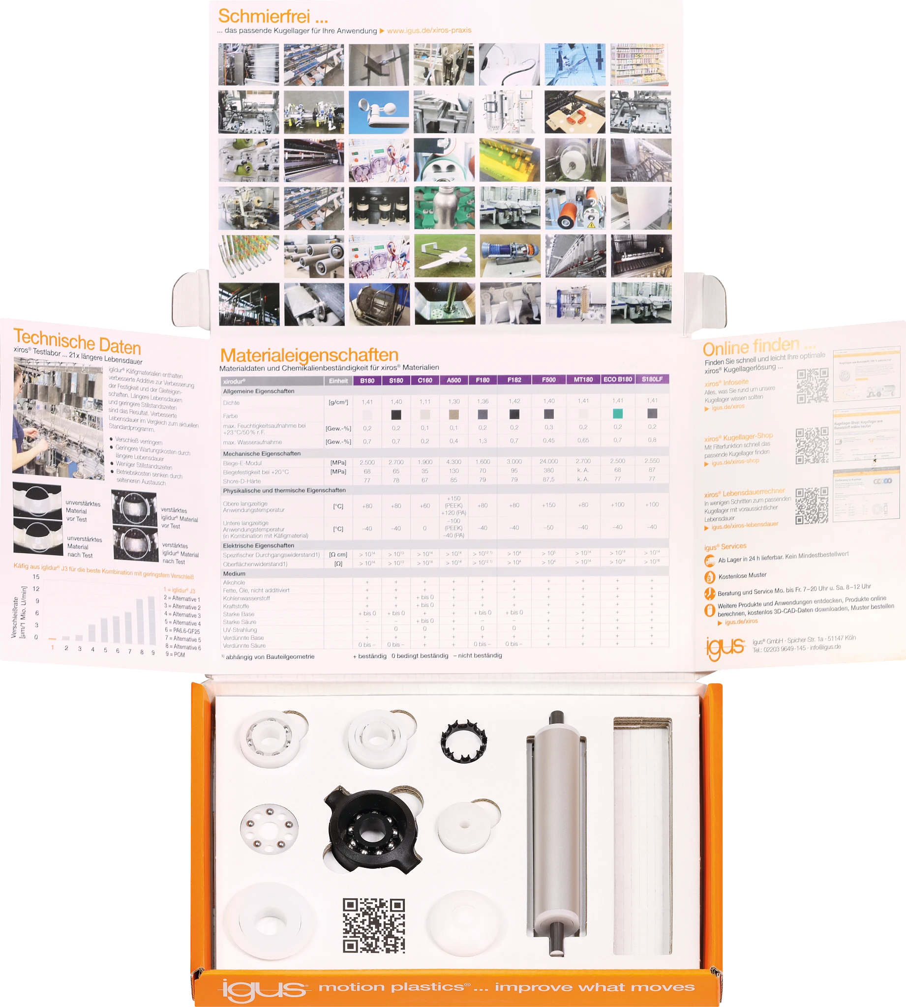 Free ball bearing sample box