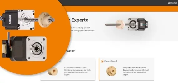 Konfigurator til føringsskruemotor