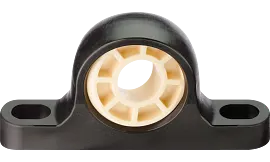 Plastic pillow block bearing with interchangeable spherical ball