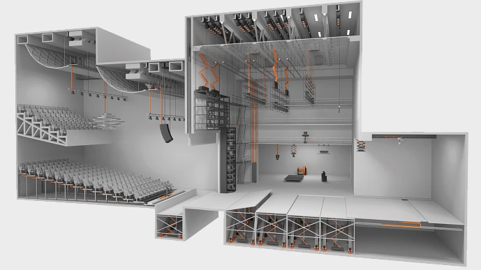 Solutions for above-stage equipment