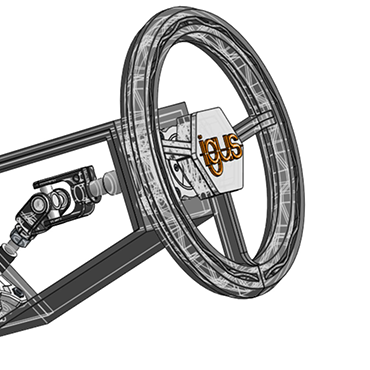 De kogellagers gemaakt van iglidur I150 minimaliseren de stuur-onnauwkeurigheid van het 3D-geprinte "Chameleon" voertuig.