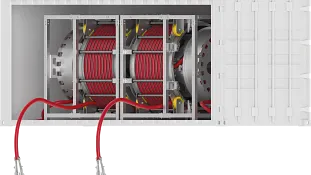 e-spool shore power: shore power cable drum without slip ring
