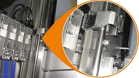 Linear feed cutting material holder