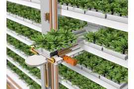 Vertical e-chain in vertical farming