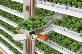 Vertical e-chain in vertical farming