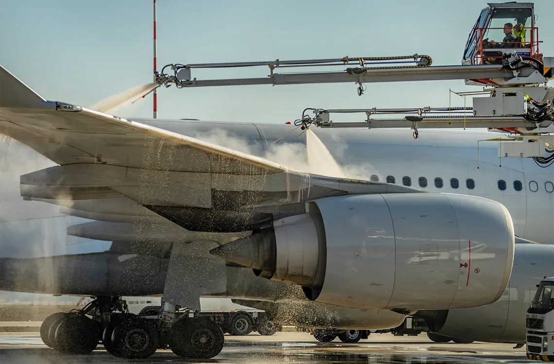Aircraft and de-icing vehicles