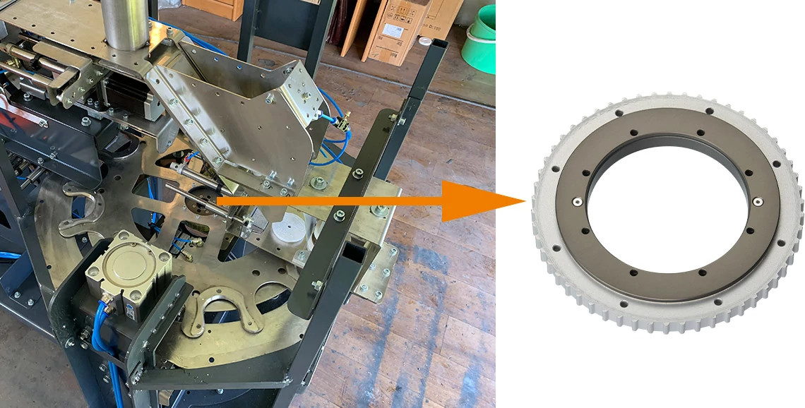 Assembly table with PRT slewing ring bearing
