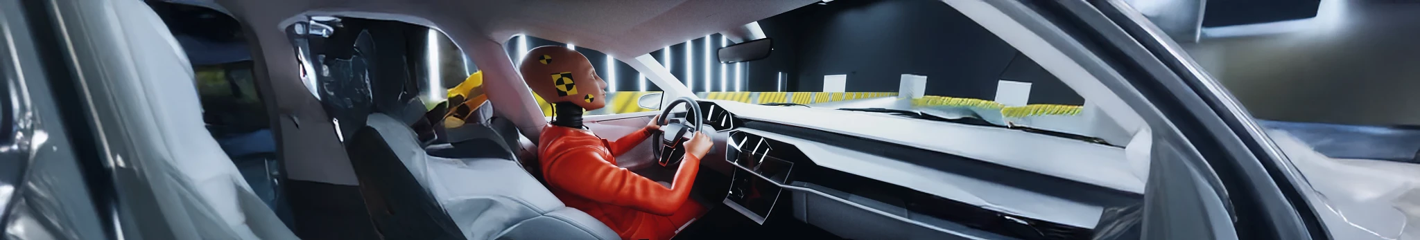 Crash simulation robots use cable carriers