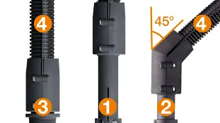 Scara Cable Solution Endstücke und Schlauch