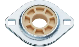 Low-cost fixed flange bearing with sheet metal housing