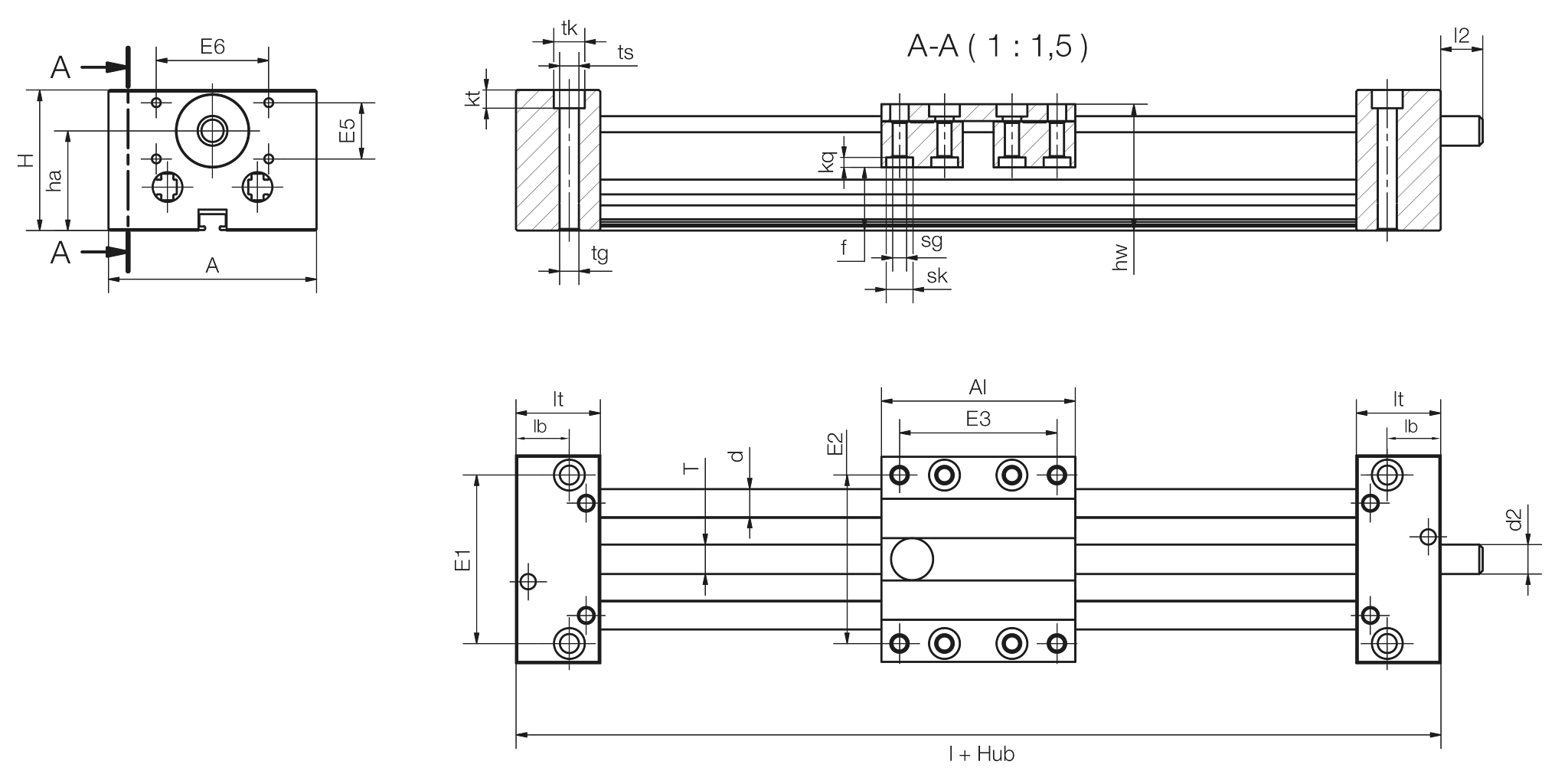 Desenho técnico do módulo linear SAW