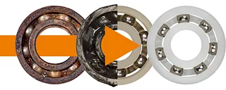 윤활 그리스가 없는 이구스의 볼 베어링