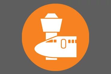 Airplane and tower icon