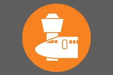 Airplane and tower icon