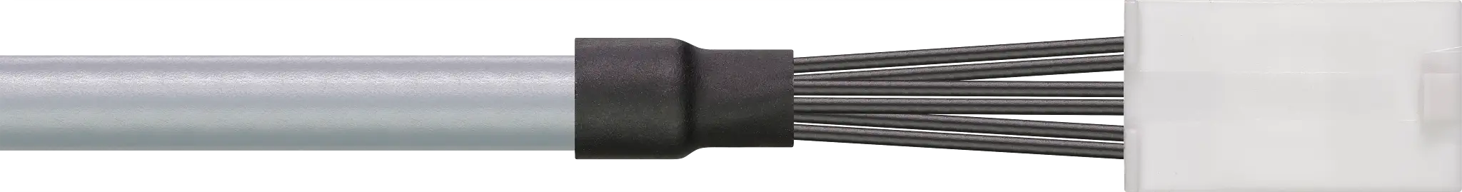 1. Pressure-extruded, gusset-filling PVC mixture 2. Mechanically high-quality TPE mixture 3. Fine-wire strands made of bare copper wires 4. High tensile strength centre element