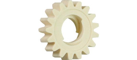 A roda dentada de substituição com a geometria do fuso no seu interior estava pronta a ser utilizada algumas horas após a impressão