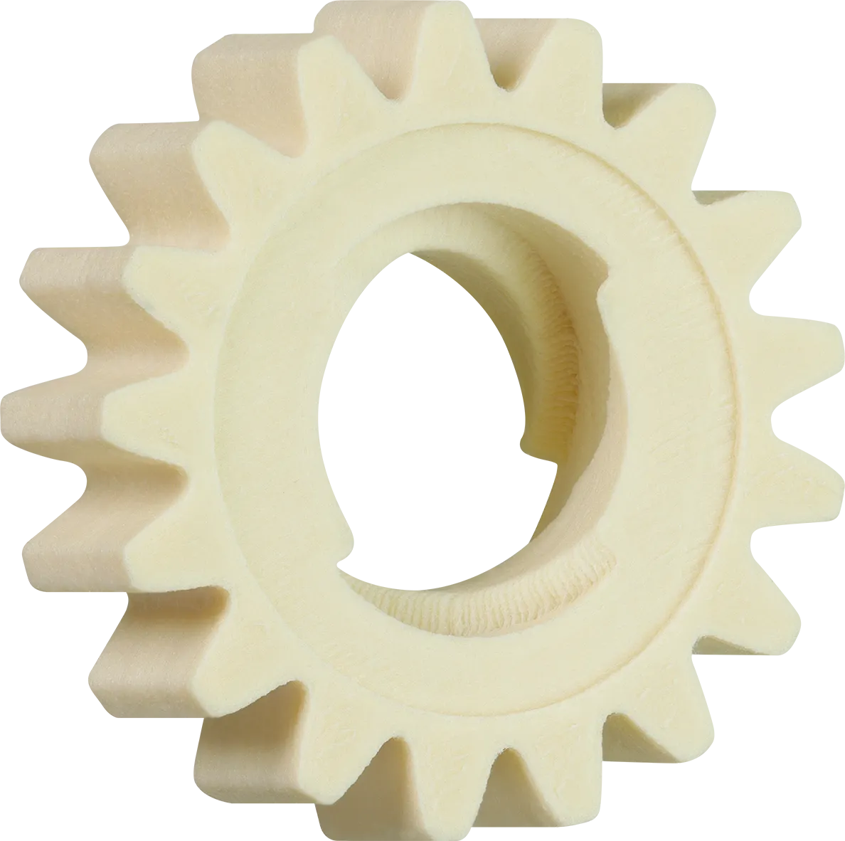 El engranaje de recambio con la geometría de husillo en su interior se imprimió en unas pocas horas.