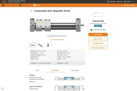 Einsicht in die Konfigurator Oberfläche