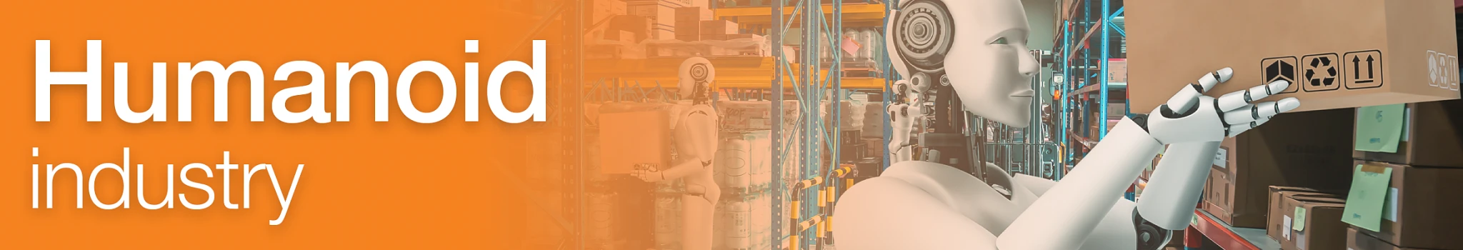 Robot humanoide en configuración de almacén.