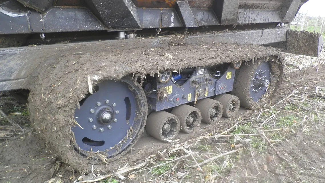 Crawler track system for agricultural machinery