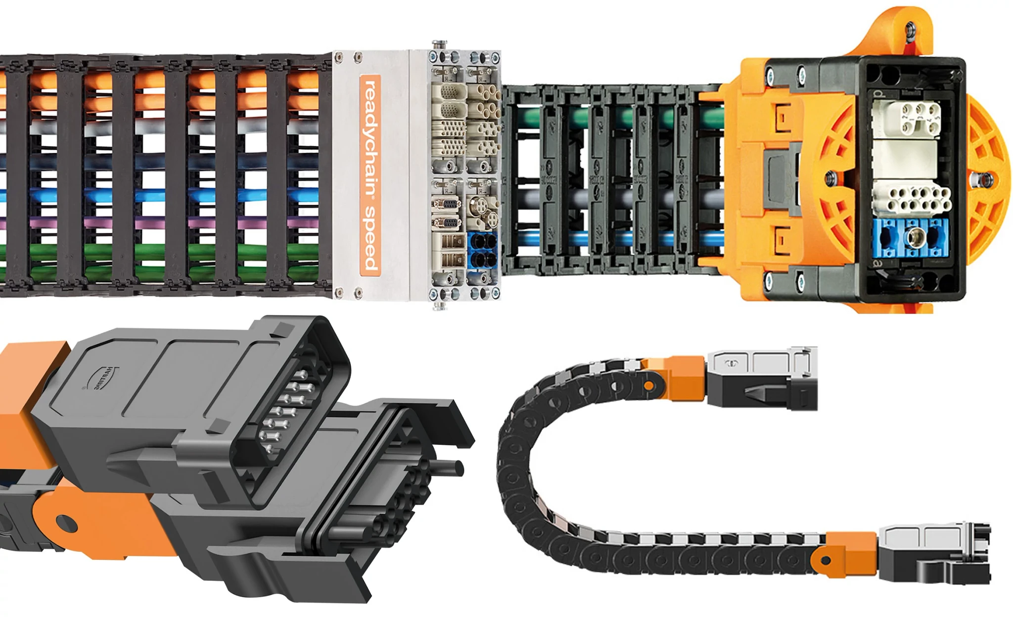 Systèmes de chaînes porte-câbles enfichables
