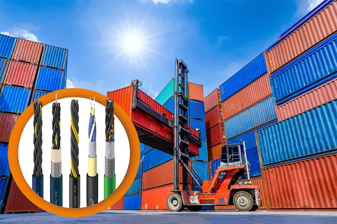 Cables in container handling