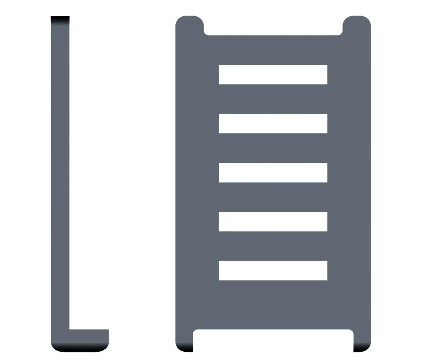 Side plate slotted, unassembled