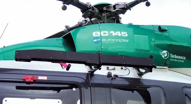 Guías lineales en un gancho de carga de helicóptero