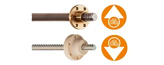 Corrosion-free drylin® lead screw drives