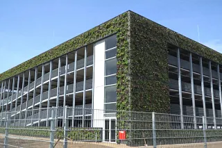 Green car park at the igus headquarters in Cologne
