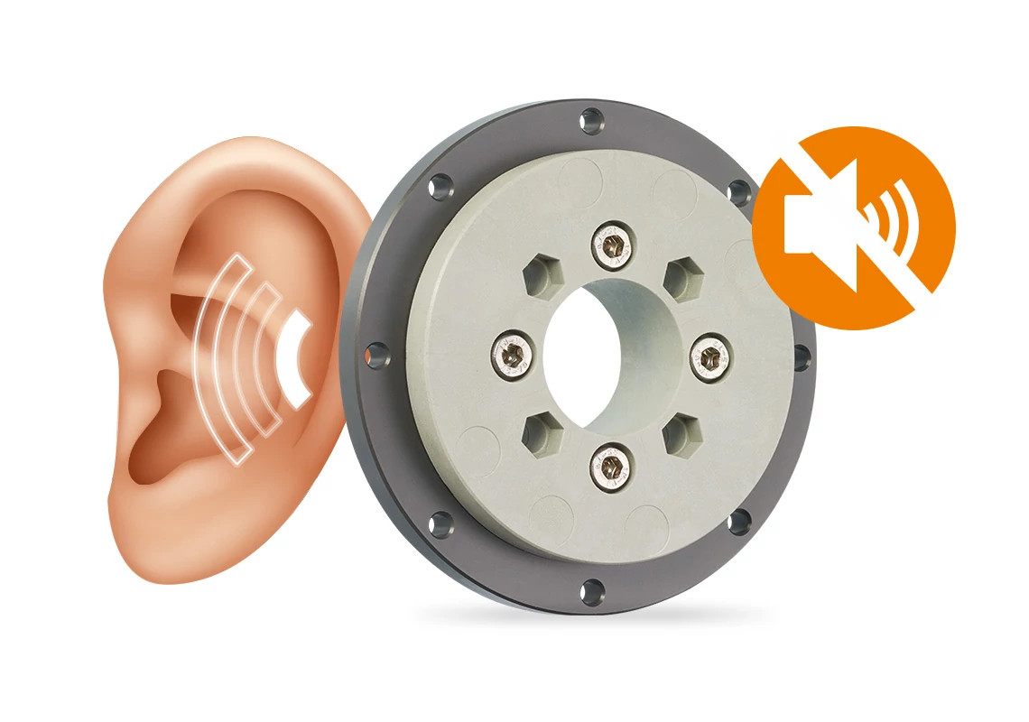 Quiet operation for slewing ring bearing PRT
