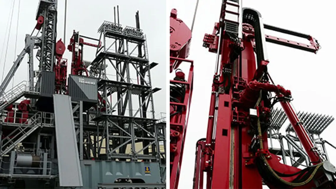 Plataforma de perforación con cadena portacables