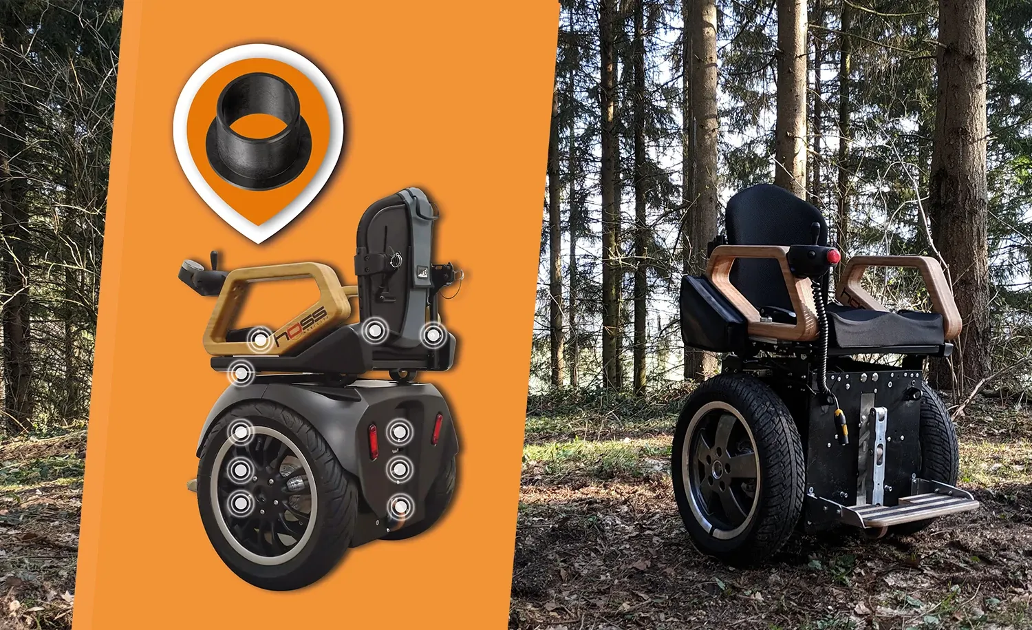 Cojinetes iglidur en la silla de ruedas Hoss Mobility