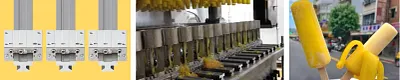 Banana ice cream production rail guides