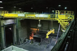 Bridge crane in steelworks