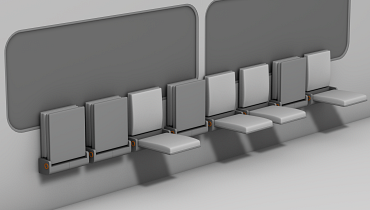 Seat with iglidur plain bearings, drylin linear guides and a PRT slewing ring bearing