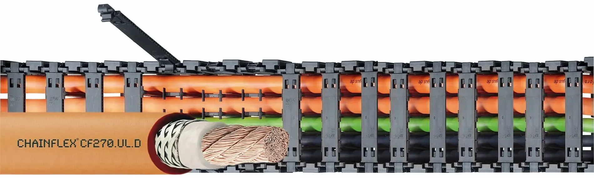 cable unipolar en cadena portacables