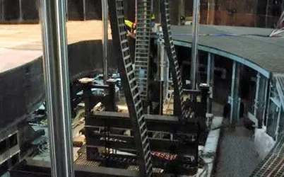 Sistema zig-zag na Casa da Água Dançante