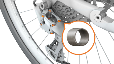 Paliers lisses sur un dérailleur