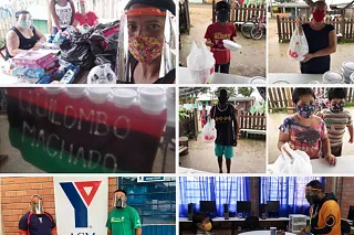 Face-Shield-Spende an Einrichtungen in Brasilien