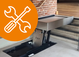 Unsupported wheelchair lift